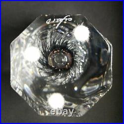 1 (One) ORREFORS RESIDENCE Cut Lead Crystal Twisted 6 Vase-Signed w Silver Tag