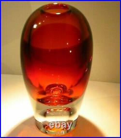 10 lbs Kosta Boda Goran Warff Amber Vase Signed & Numbered Art Glass Crystal NIB