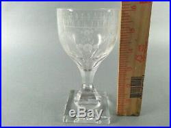 10pc Etched KOSTA BODA Wine Water Glasses Square Base Flach Pattern Sweden