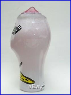 14 Kosta Boda Ulrica Hydman Vallien Open Minds Pink Art Glass Vase 7048745