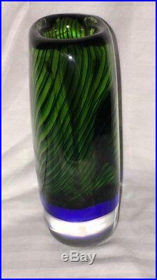 1950s Vicke Lindstrand Kosta Art Glass Vase. Signed