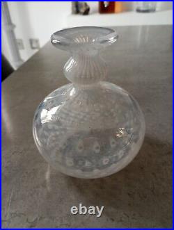 1960s Bertil Vallien Kosta Boda Afors Glass Cirrus Peacock Bubble Vase Signed