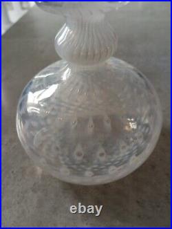 1960s Bertil Vallien Kosta Boda Afors Glass Cirrus Peacock Bubble Vase Signed