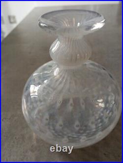 1960s Bertil Vallien Kosta Boda Afors Glass Cirrus Peacock Bubble Vase Signed