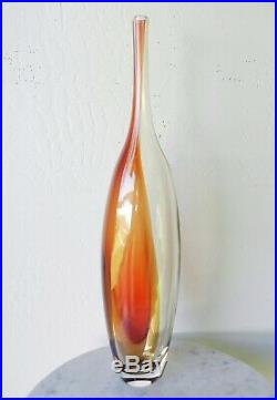1980's Kosta Boda 20 Kjell Engman TOBAGO Large Bottle Glass Vase