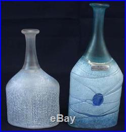 (2) Kosta Boda Art Glass Artist Collection Vases Signed By Bertil Vallien