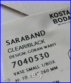 2 Lot Medium & Small Kosta Boda Goran Warff Saraband Vases New 12 & 10-1/4