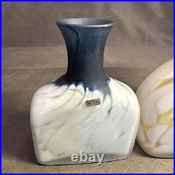 (2) Monica Backstrom Kosta Boda AB Sweden Cased Art Glass Bottle Vases