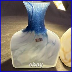 (2) Monica Backstrom Kosta Boda AB Sweden Cased Art Glass Bottle Vases