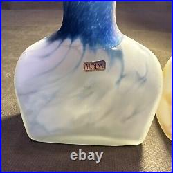 (2) Monica Backstrom Kosta Boda AB Sweden Cased Art Glass Bottle Vases