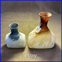 (2) Monica Backstrom Kosta Boda AB Sweden Cased Art Glass Bottle Vases