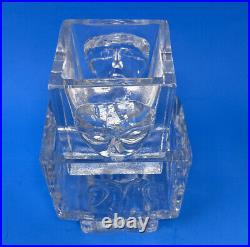 2 Piece Erik Hoglund Vtg 1960's Kosta Boda Art Glass Face Vase Stackable READ