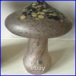 3 Kosta Boda glass mushrooms Monica Backstrom 26 / 22 / 14cms VGC Scandinavian