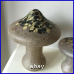 3 Kosta Boda glass mushrooms Monica Backstrom 26 / 22 / 14cms VGC Scandinavian