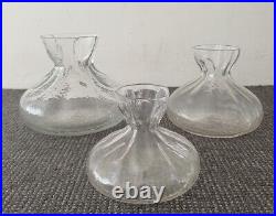 3 Vintage Sea Sweden Kosta Boda Art Glass Vase Rune Strand MCM Danish Modern