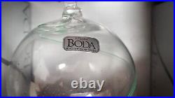 5 Kosta Boda LINE Glass Ball Ornaments Swirl Color Sweden Anna Ehrner Boxed Set