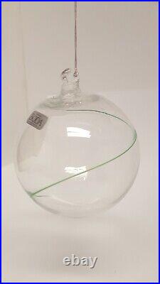 5 Kosta Boda LINE Glass Ball Ornaments Swirl Color Sweden Anna Ehrner Boxed Set