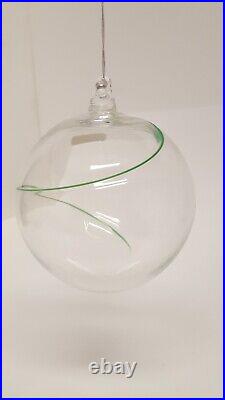 5 Kosta Boda LINE Glass Ball Ornaments Swirl Color Sweden Anna Ehrner Boxed Set