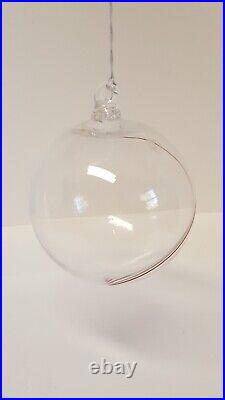 5 Kosta Boda LINE Glass Ball Ornaments Swirl Color Sweden Anna Ehrner Boxed Set