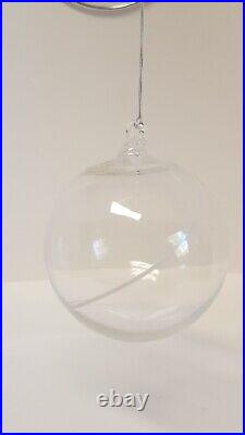 5 Kosta Boda LINE Glass Ball Ornaments Swirl Color Sweden Anna Ehrner Boxed Set