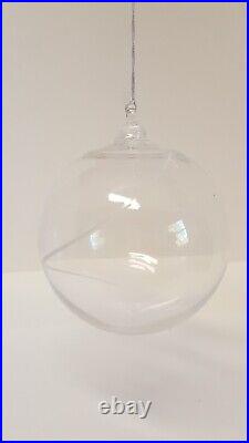 5 Kosta Boda LINE Glass Ball Ornaments Swirl Color Sweden Anna Ehrner Boxed Set