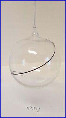 5 Kosta Boda LINE Glass Ball Ornaments Swirl Color Sweden Anna Ehrner Boxed Set