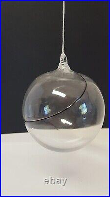 5 Kosta Boda LINE Glass Ball Ornaments Swirl Color Sweden Anna Ehrner Boxed Set