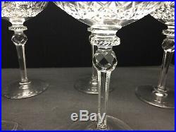6 Antique Victorian Brilliant Cut Crystal Kosta Sweden Champagne Coupes Glasses