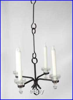 A Bertil Vallien 4 arm candle chandelier for Boda Smide Swedish