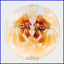 A Kosta Paul Hoff glass bowl Goldfish design Swedish art glass (Boda)
