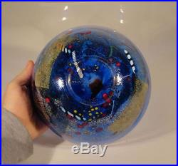 Antique Kosta Boda Mid Century Modern Abstract Glass Bowl Blue