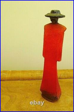 Art Glass Kosta Boda Catwalk Series Kjell Engman Figure Man in Trenchcoat Signed