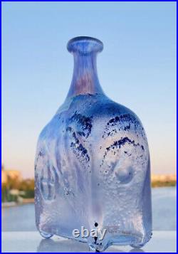 BERTIL VALLIEN KOSTA BODA Vase Atelier Sand Blasted Glass, Signed, 1980, H5-6