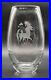 BIG Signed Kosta Vicke Lindstrand Thoroughbred Horses Etched Glass Vase 10 3/4