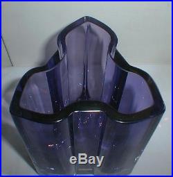 Beautiful Kosta Boda Purple Three Lobed Vase