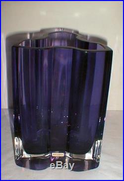 Beautiful Kosta Boda Purple Three Lobed Vase