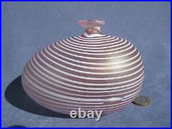 Bertil Vallien Aphrodite Art Glass Vase white Stripes Kosta Boda iridescent Pink