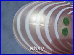 Bertil Vallien Aphrodite Art Glass Vase white Stripes Kosta Boda iridescent Pink