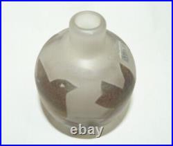 Bertil Vallien Art Glass Vase Kosta Boda Atelje Cameo Bird Design