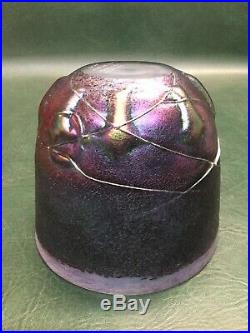 Bertil Vallien Atelie 463 Dark Iridescent Art Glass Vase 5 High Kosta Boda