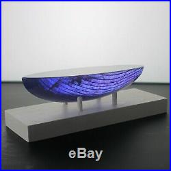 Bertil Vallien'Boat in Space' glass sculpture (Kosta Boda)