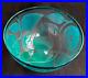 Bertil Vallien Boda Atelja Cameo Internal Etched Bowl Green Leaves Signed