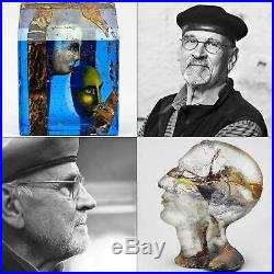 Bertil Vallien (Brains 2018) Trio Glass Heads in a Clamp