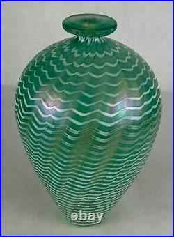 Bertil Vallien Costa Floor Glass Vase Minos 70s / 80s Iridescent 24.5cm