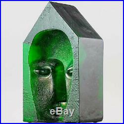 Bertil Vallien (House Inside 2017) Emerald Mask Glass Sculpture