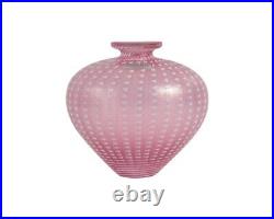 Bertil Vallien Kosta Boda 1980s Minos #48466 Pink and White Glass Vase
