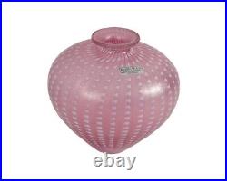Bertil Vallien Kosta Boda 1980s Minos #48466 Pink and White Glass Vase