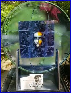 Bertil Vallien Kosta Boda Art Glass Sculpture Blue Head First Ltd 100