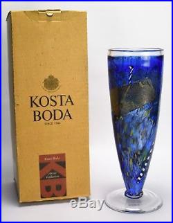 Bertil Vallien Kosta Boda Satellite Vase Signed