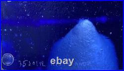 Bertil Vallien Kosta Boda Sculpture Frost Azur Ltd Blue Glass Signed 2006, H6